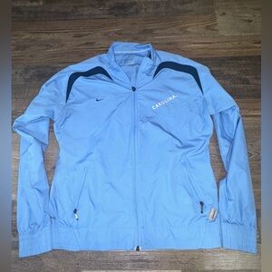 Nike Team Carolina UNC Fit Storm Blue Zip Windbreaker Jacket Women’s M